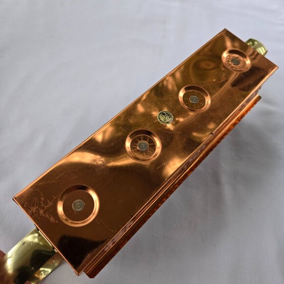 Copper Advent Candle Holder with Brass Handles - Picture 6 of 7